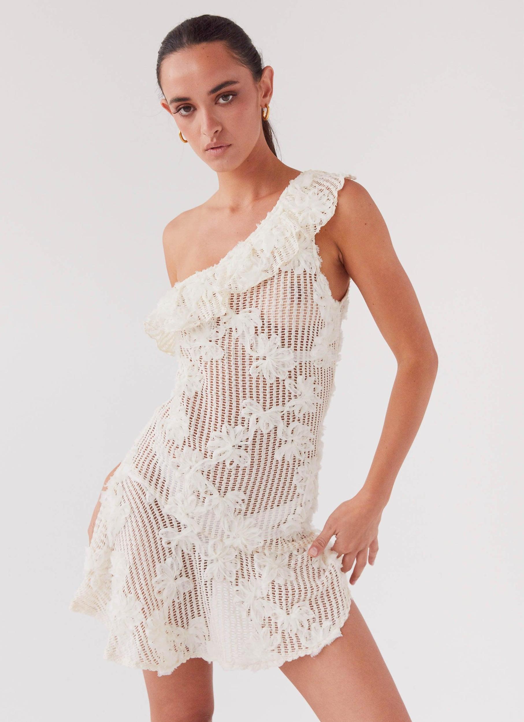 Juliette Embroidered Mini Dress - Ivory Tea Product Image