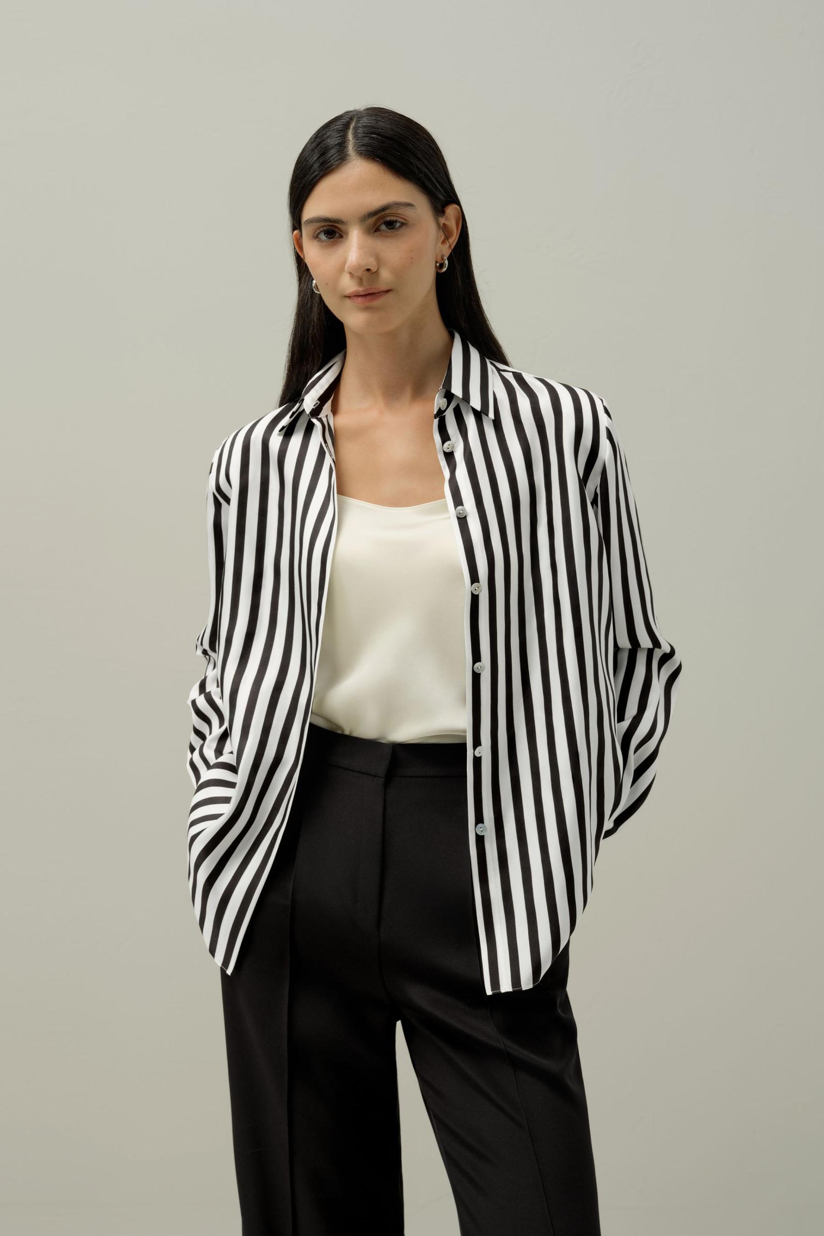LILYSILK X LYDIA TOMLINSON Audrey Striped Shirt Product Image