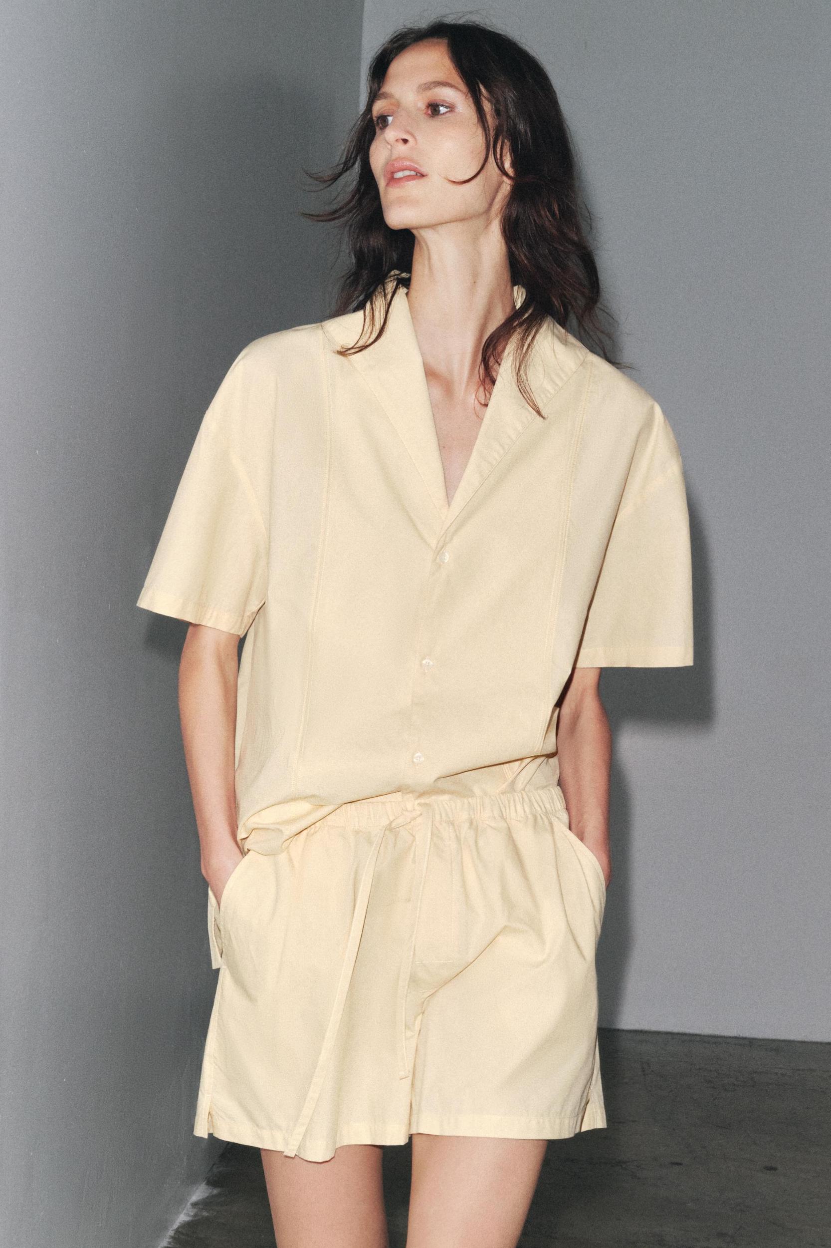 TOPSTITCHED POPLIN SHIRT Product Image