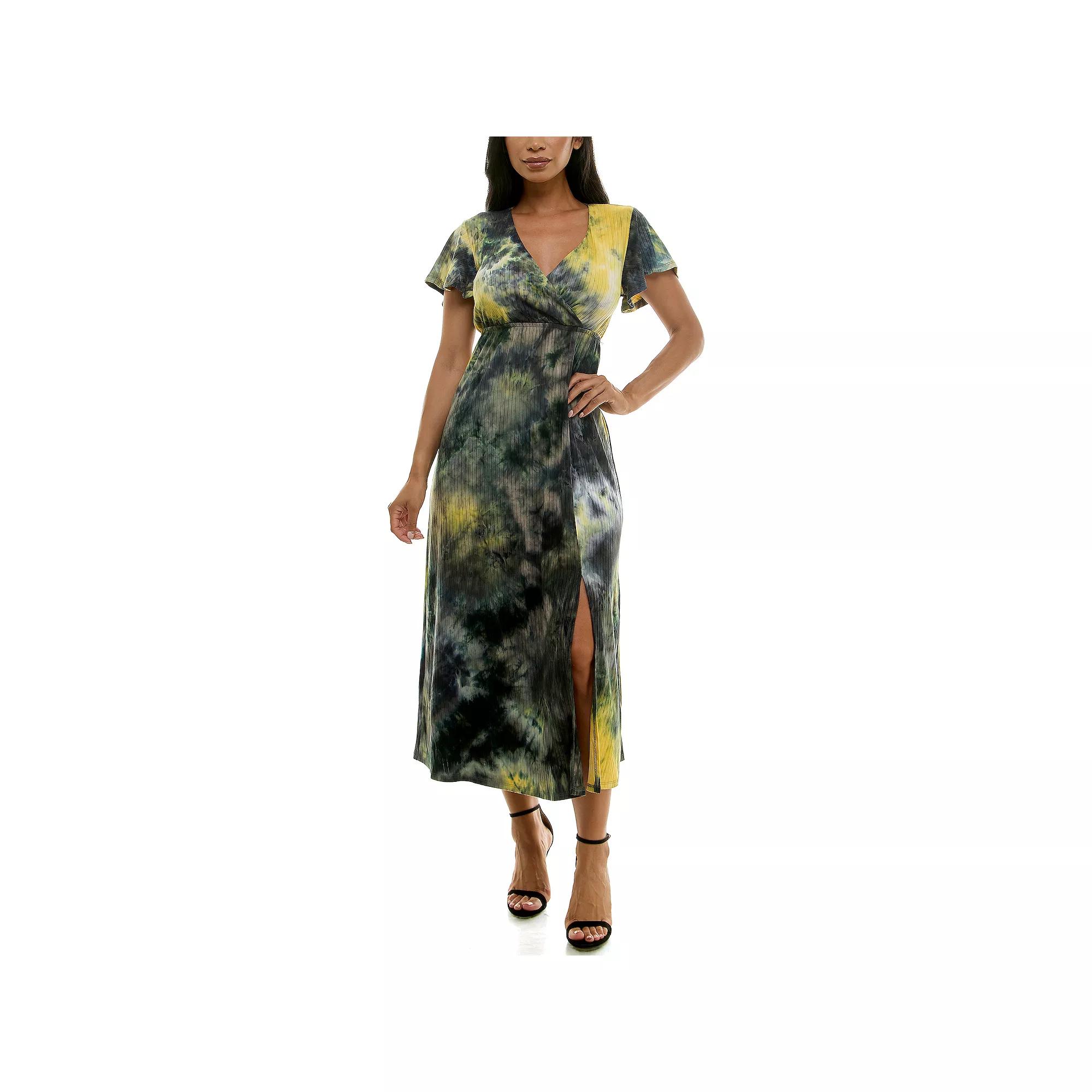Women's Nina Leonard Flutter Sleeve Maxi Dress,  Product Image