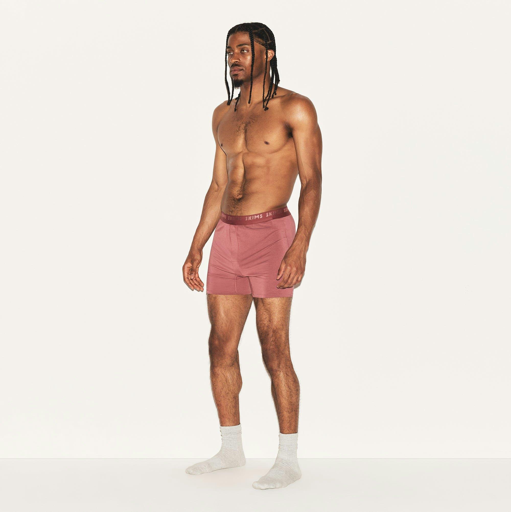 SKIMS STRETCH MENS KNIT BOXER | CORDOVAN Product Image