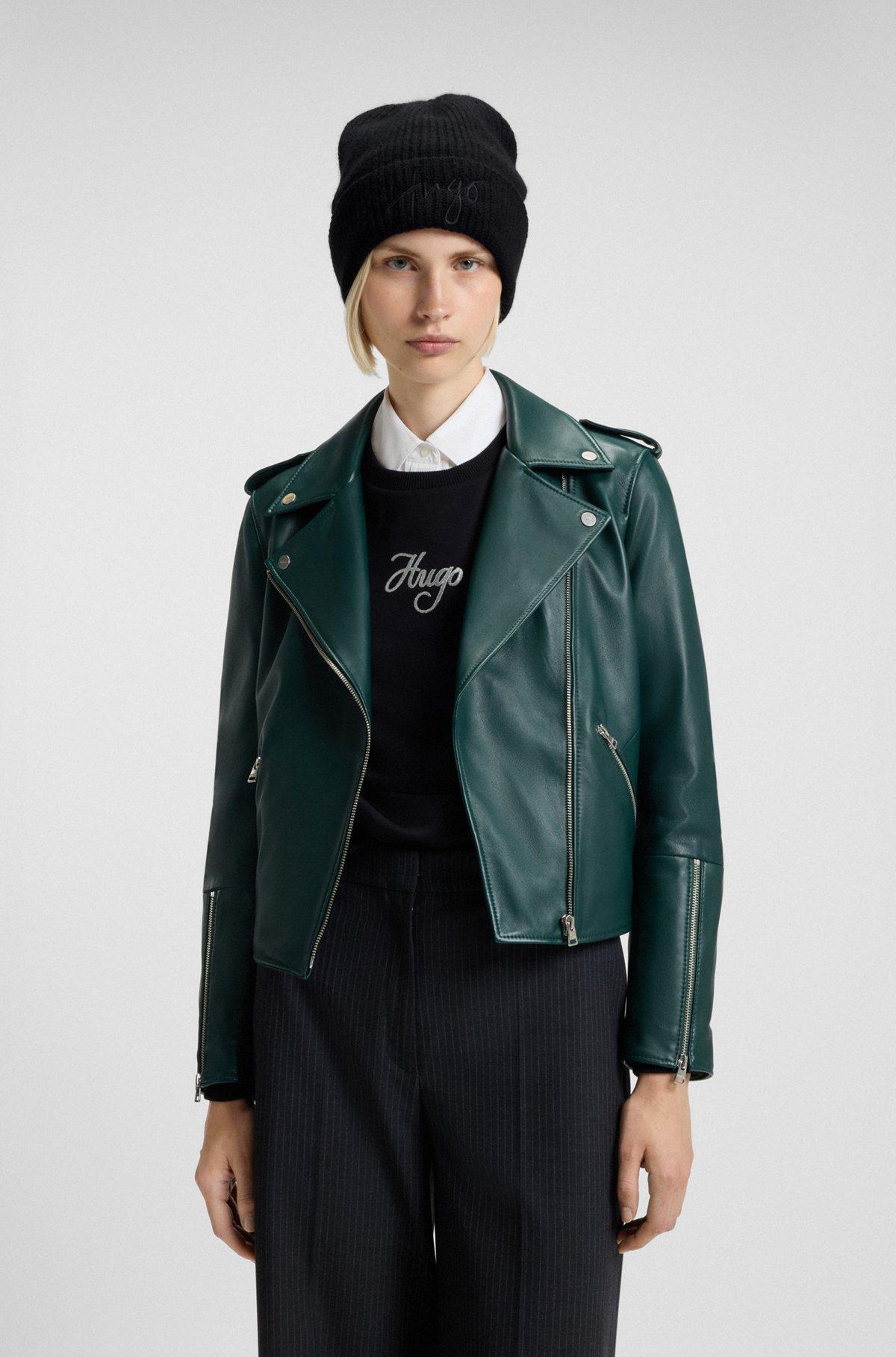 Ribbed beanie hat with handwritten logo Product Image