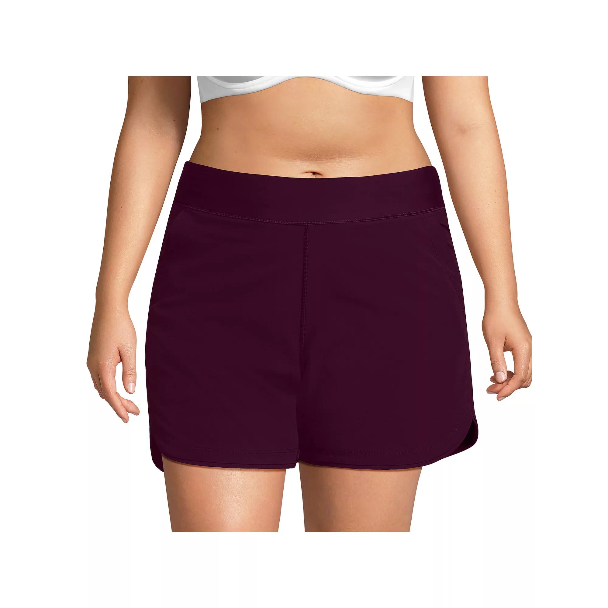 Plus Size Lands' End 5" Quick Dry Swim Shorts With Panty, Women's, Size: 26 W, Dark Red Product Image