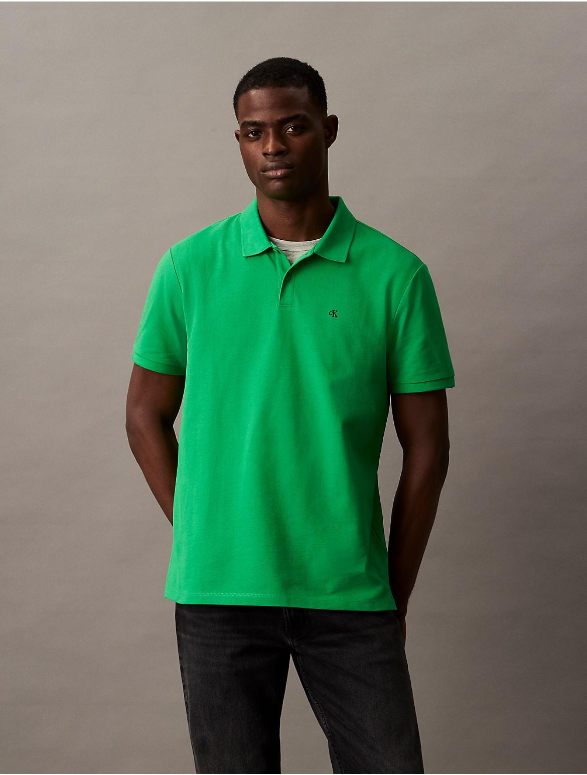 Calvin Klein Mens Cotton Pique Classic Polo Shirt - Green Product Image