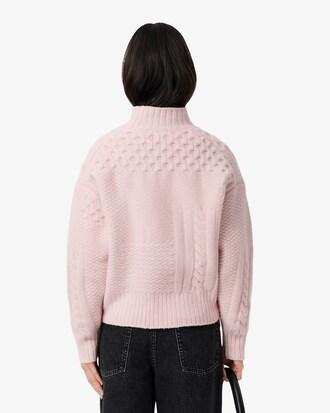 Patchwork Effect High Neck Wool Sweater Product Image