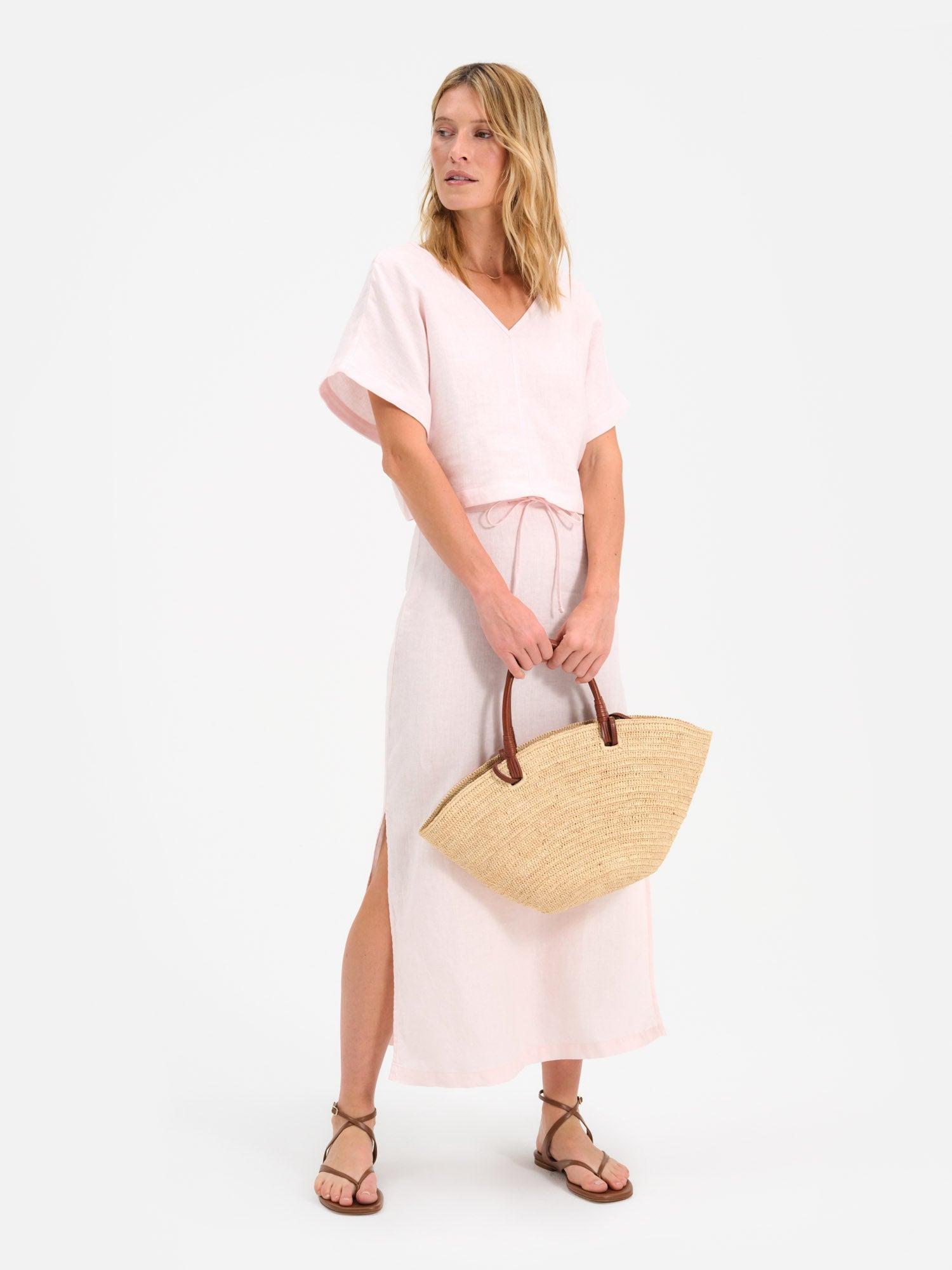 Organic Linen Midi Skirt Female Product Image