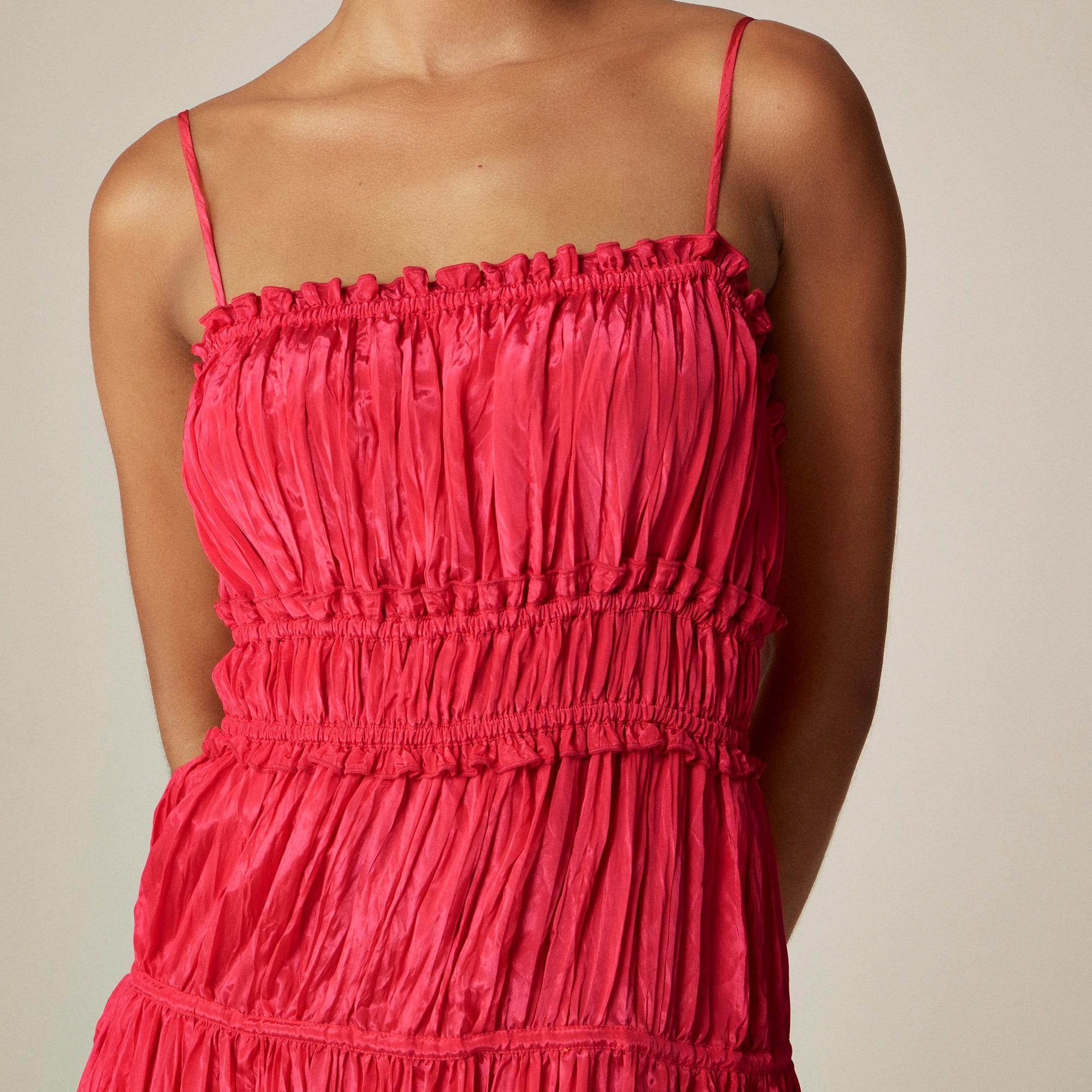 Crinkled ruffle-trim dress Product Image