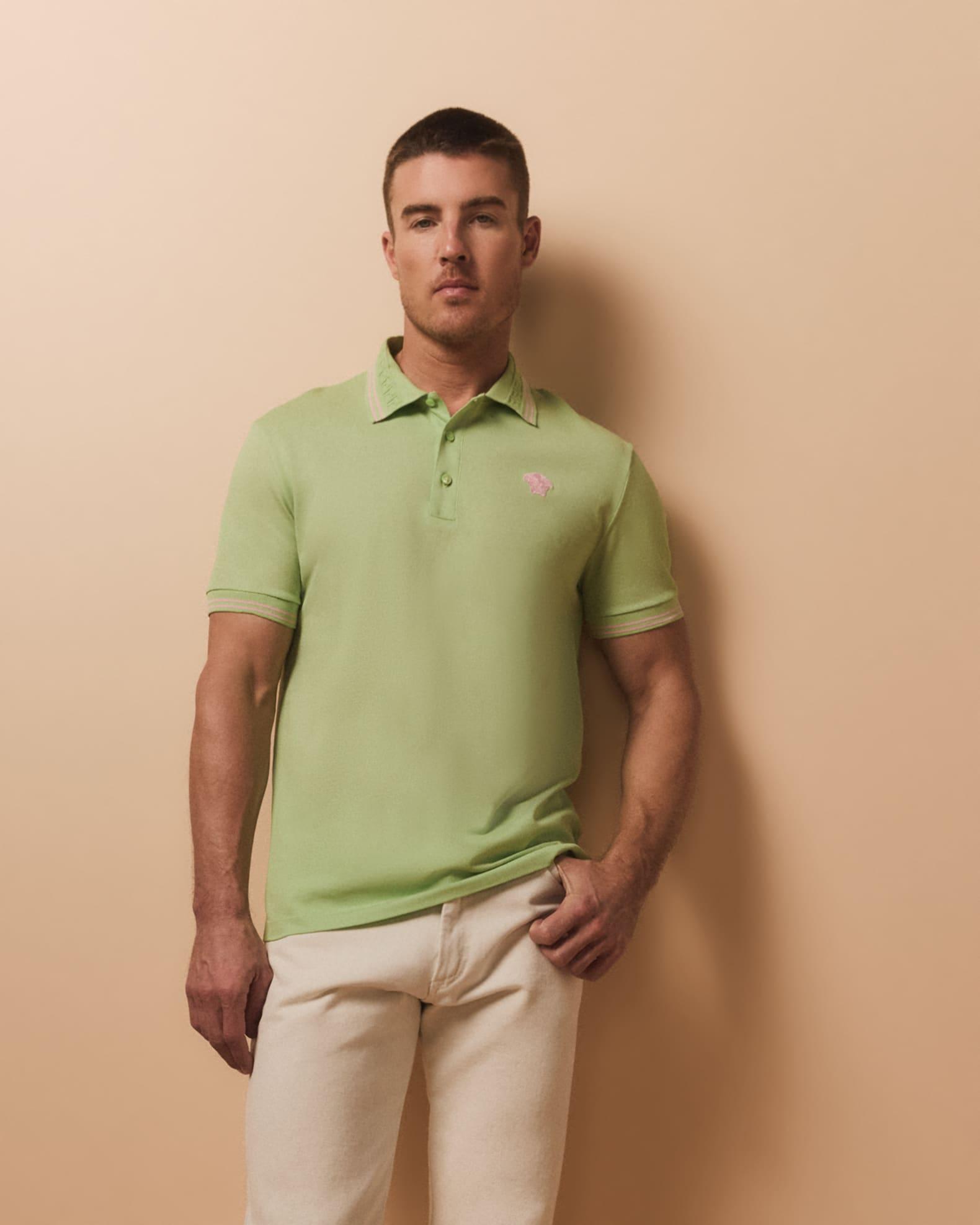 Men's Pop Medusa Tipped Polo Shirt Product Image