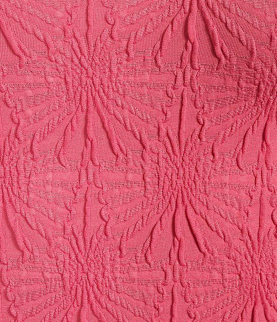 C&V Chelsea & Violet Textured Floral Seamless T-Shirt Product Image