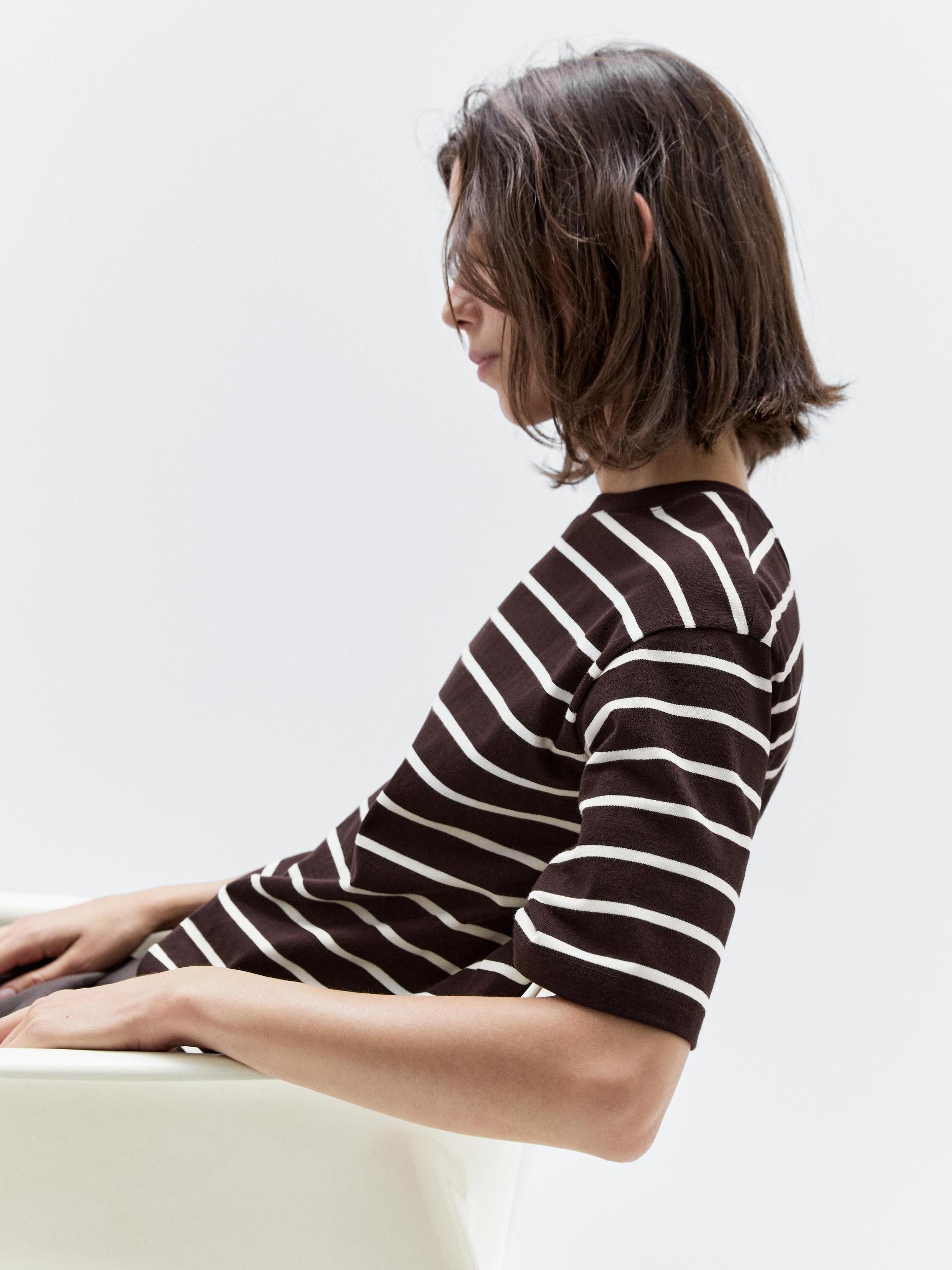 Striped 100% cotton T-shirt Product Image