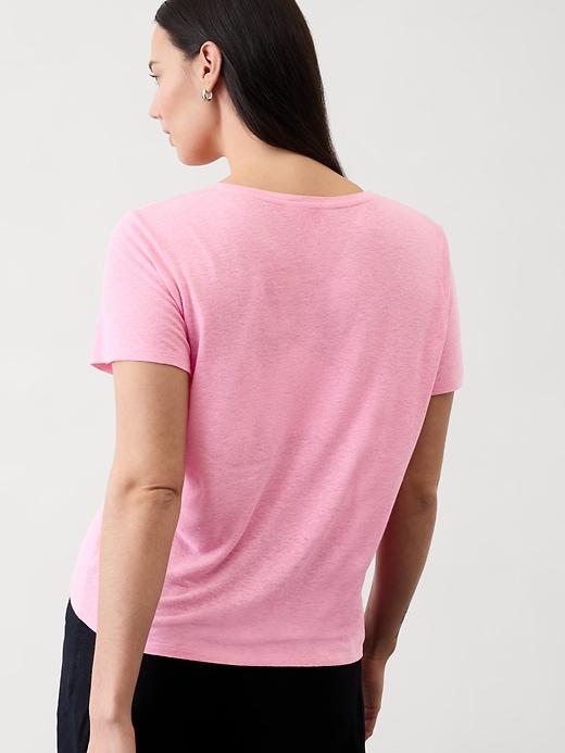 Getaway Linen Blend V-Neck Tee Product Image