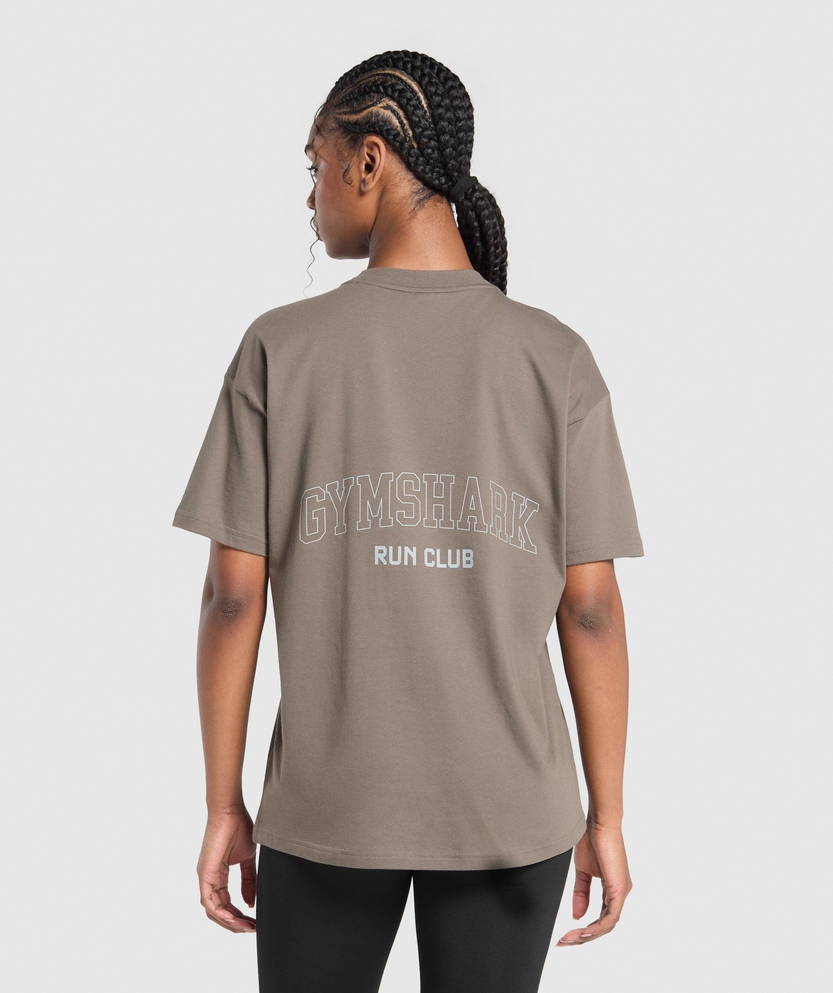 Gymshark Running Graphic Oversized T-Shirt - Camo Brown Female Product Image