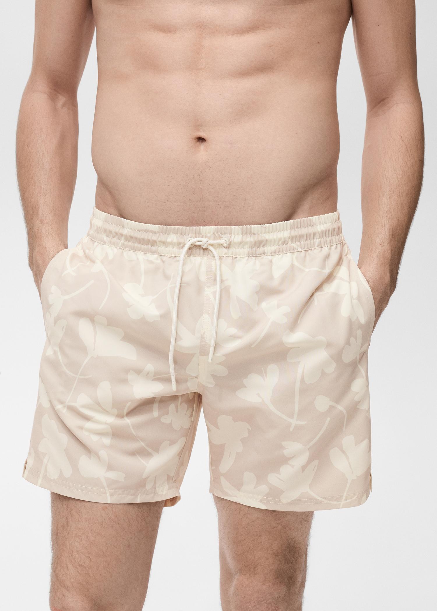 Floral print swimsuit - Men | MANGO USA Product Image