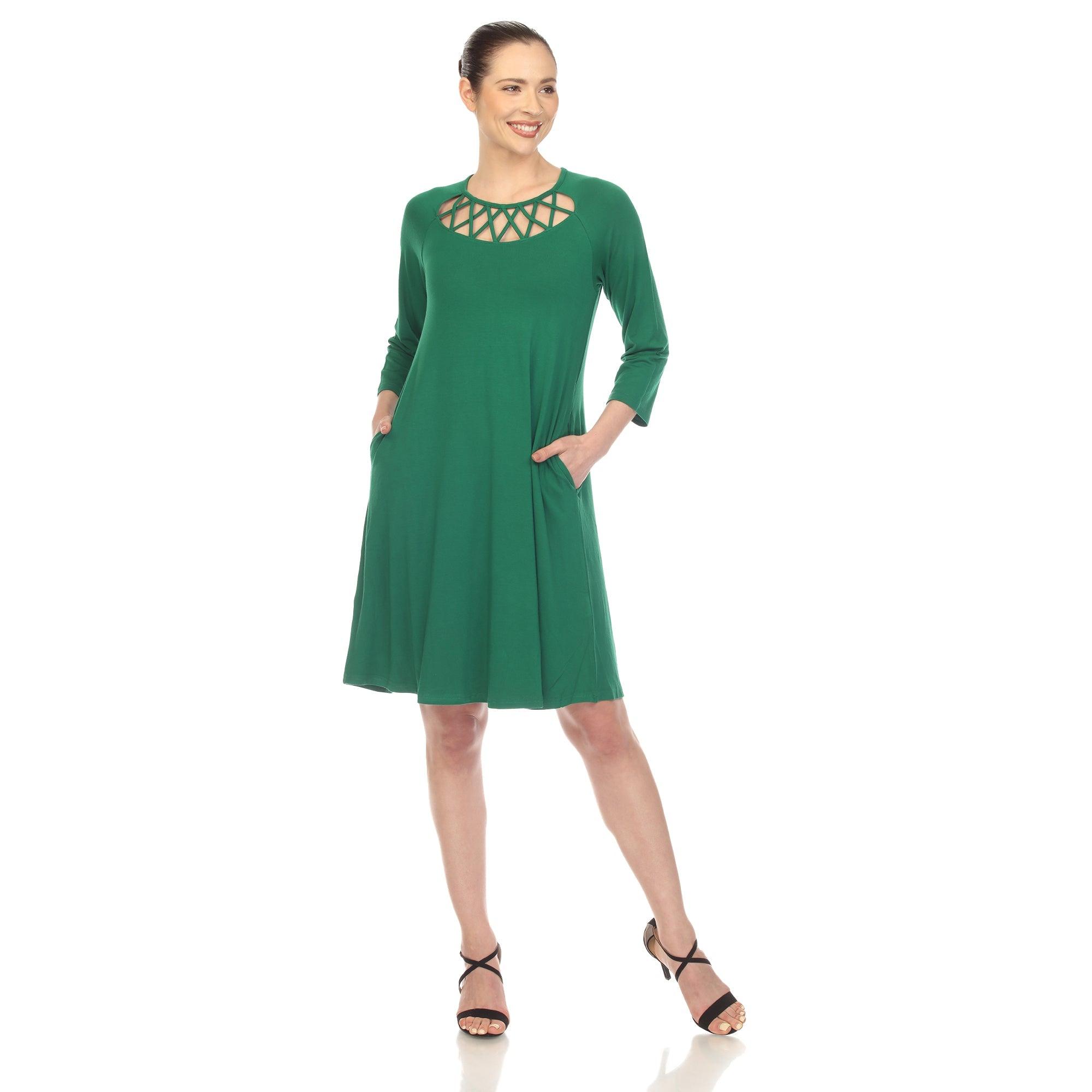 Criss Cross Neckline Swing Midi Dress Product Image
