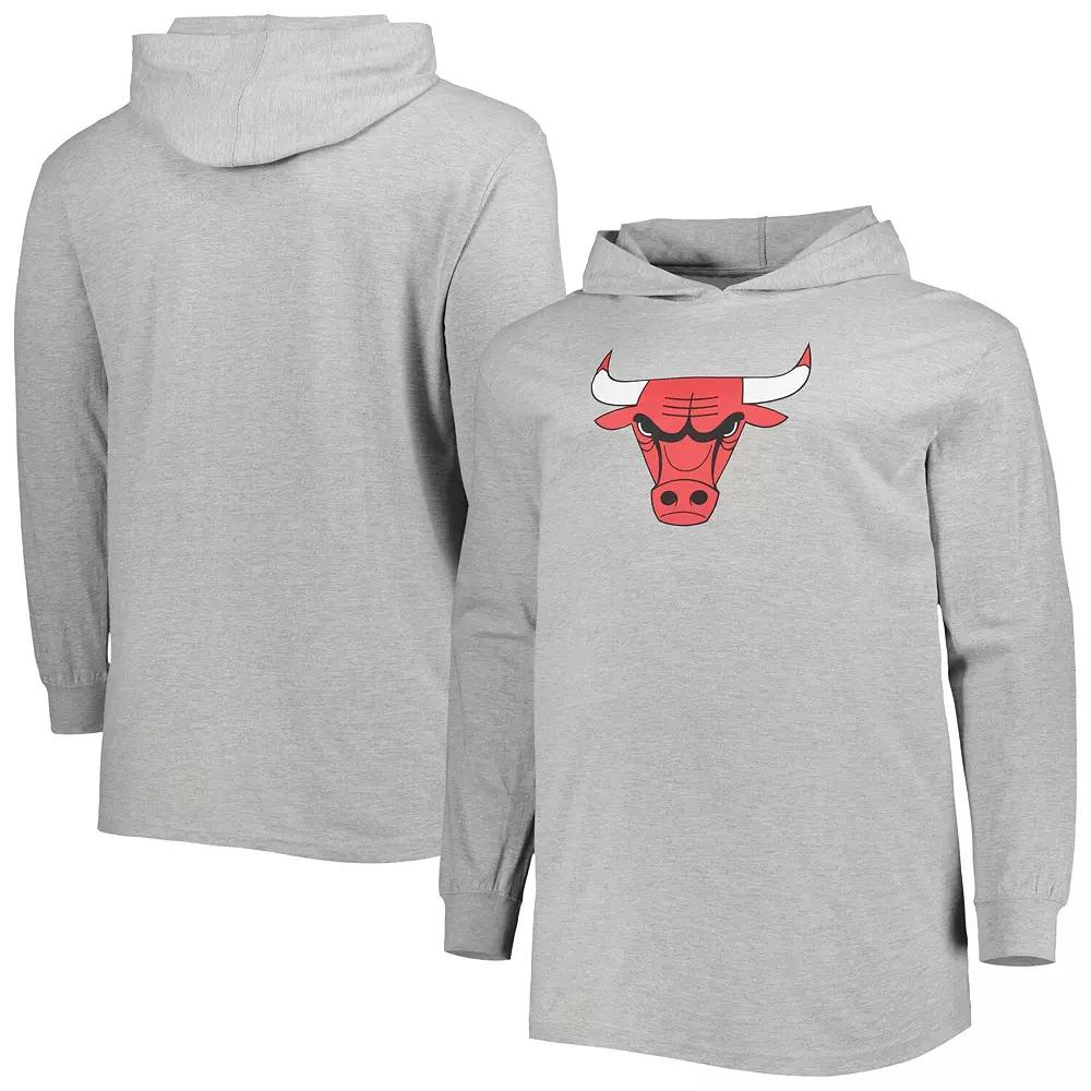 Men's Fanatics Branded Heather Gray Chicago Bulls Big & Tall Pullover Hoodie,  Product Image