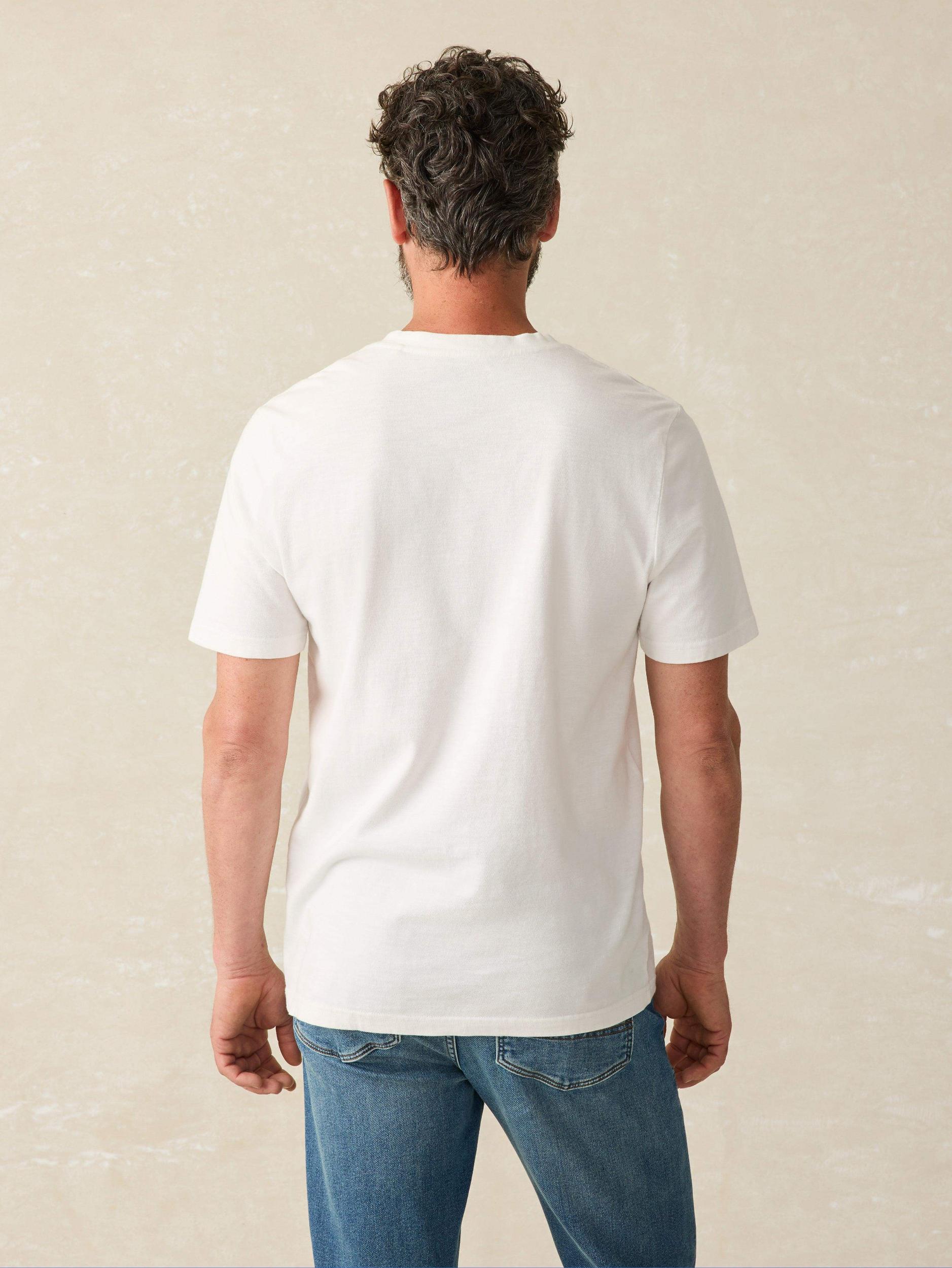 Sunwashed V-Neck Tee - White Male Product Image