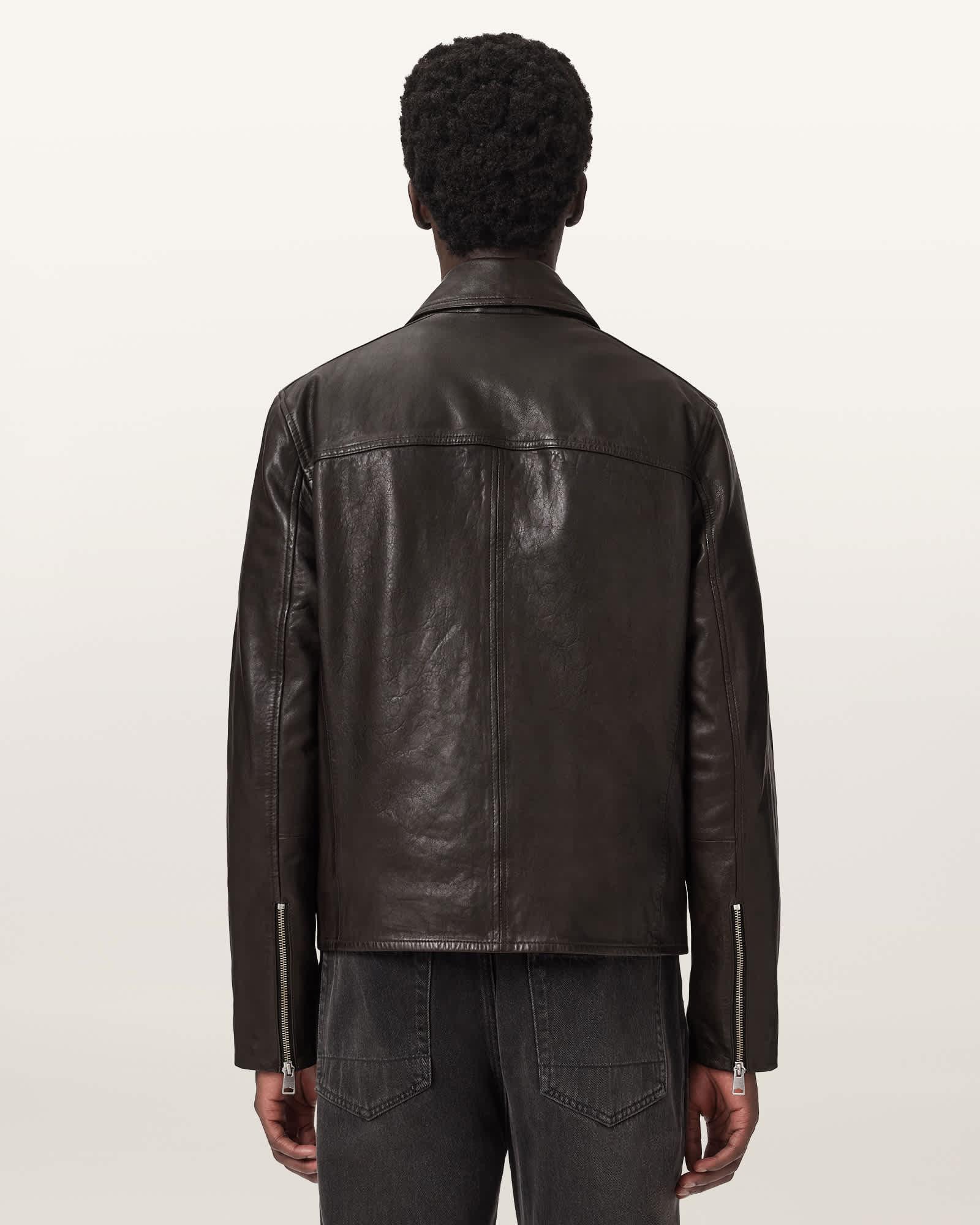 Tune Leather Biker Jacket TRAIL BROWN | ALLSAINTS US Product Image