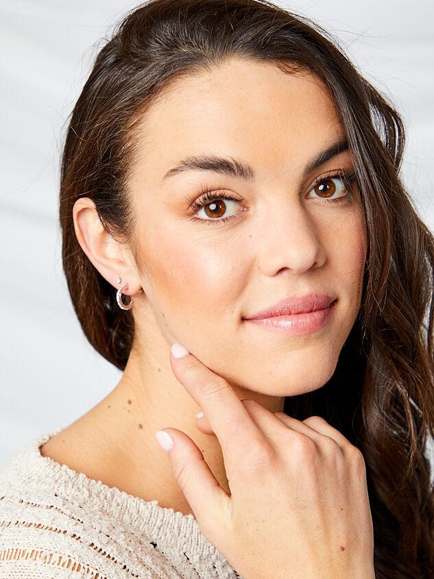 Rhinestone Mini Hoop Earring Set Product Image