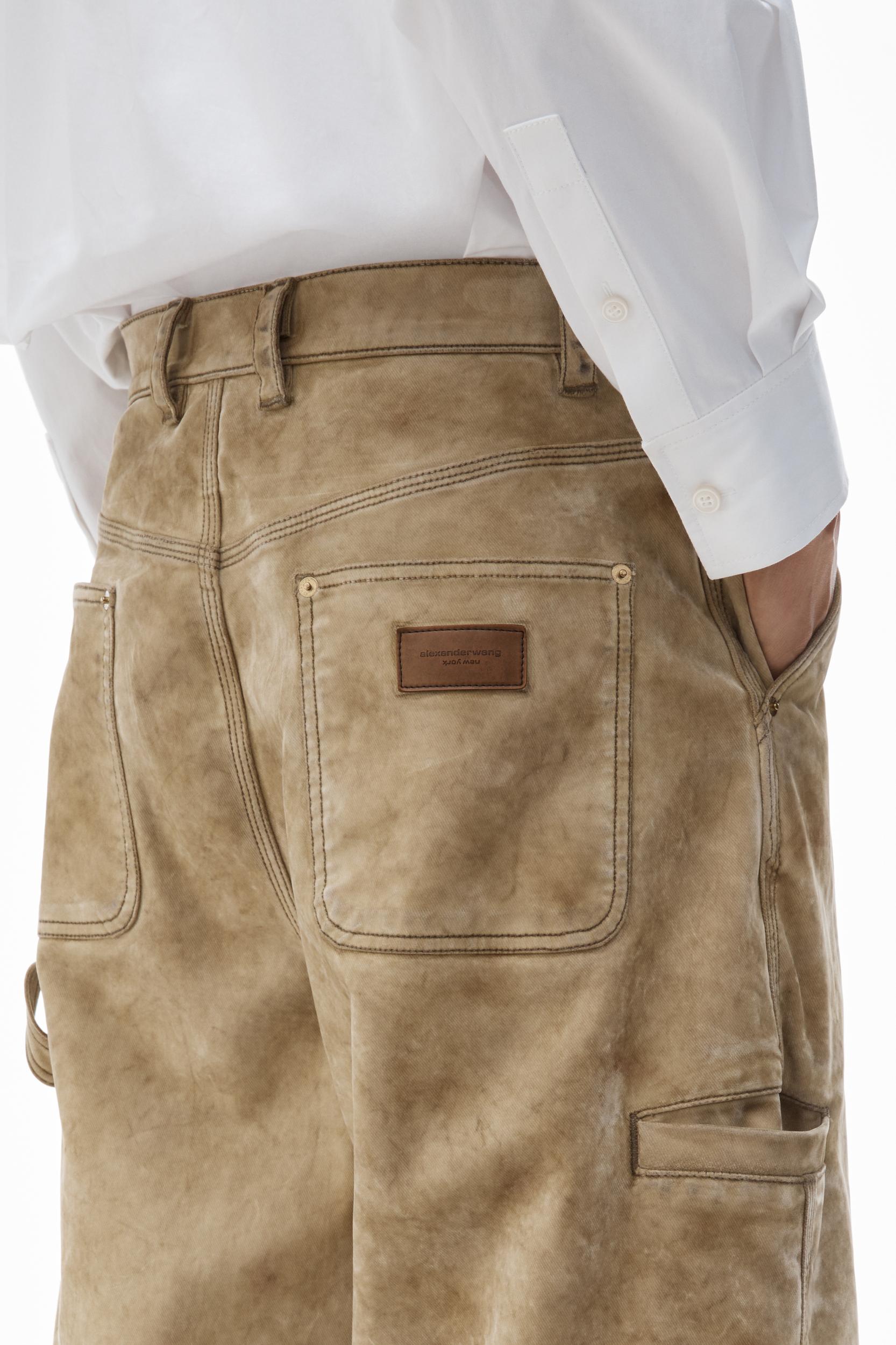 Rounded Carpenter Jeans With Weathered Flocking Product Image