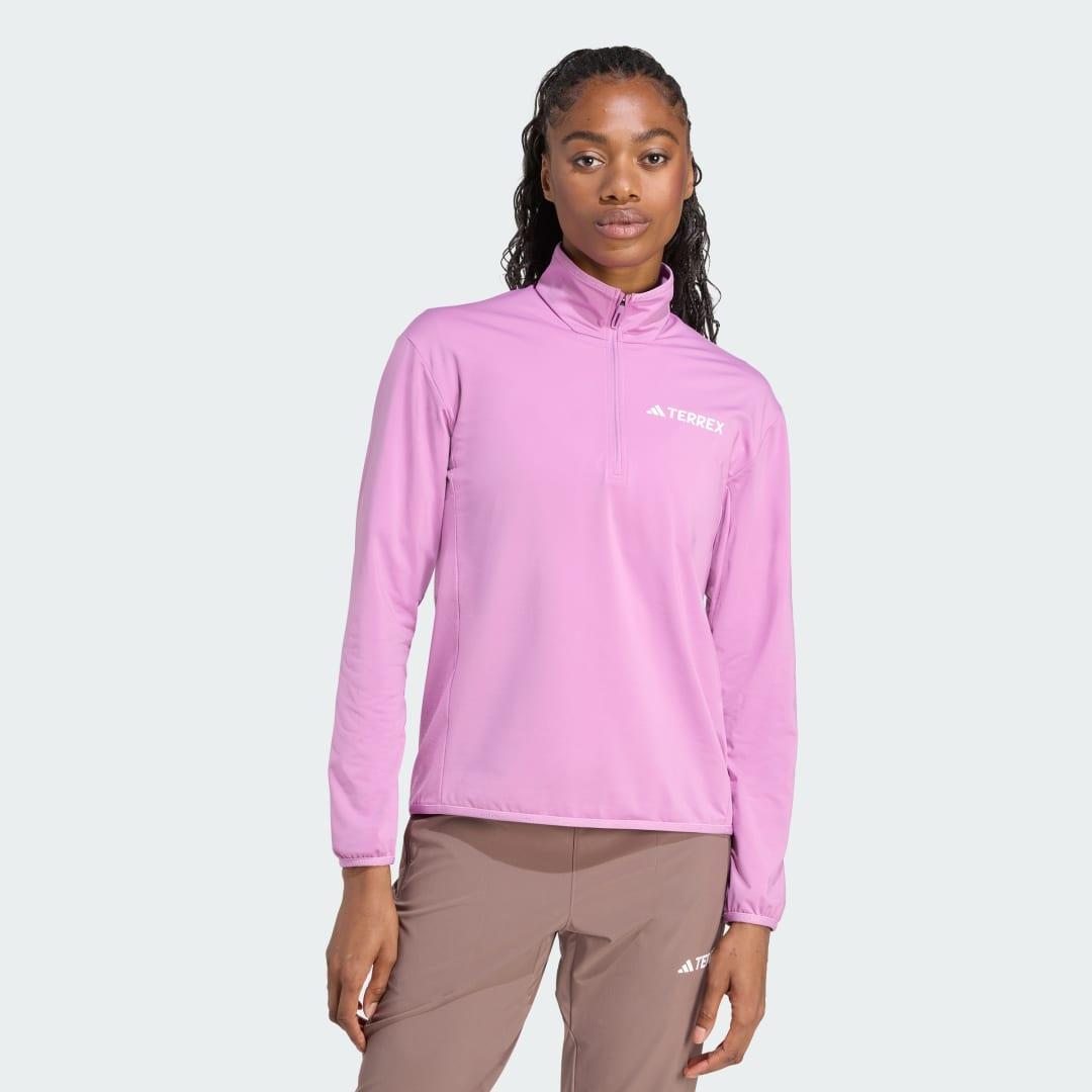 adidas Terrex Multi CLIMAWARM Half-Zip Tech Fleece Jacket Preloved Purple S Womens Product Image