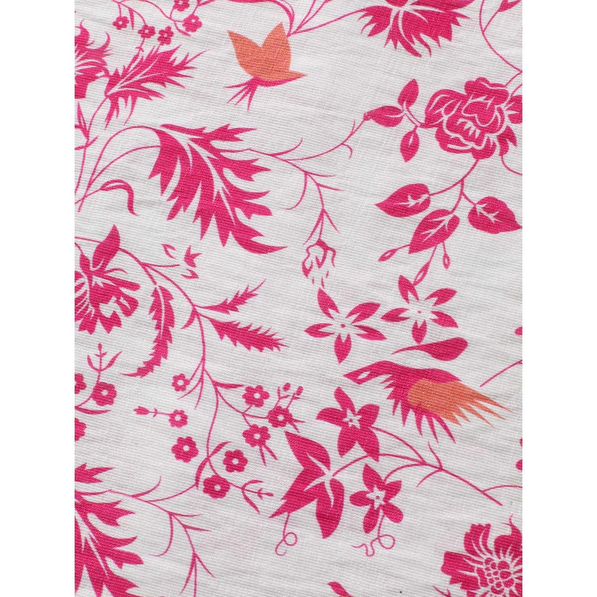 Plus Size Originalwhite Silhouette Floral Print Neck Tassels Blouse Women Timeless Elbow-length sleeve Notched collar Elegant Blouses BloomChic 10/M Product Image