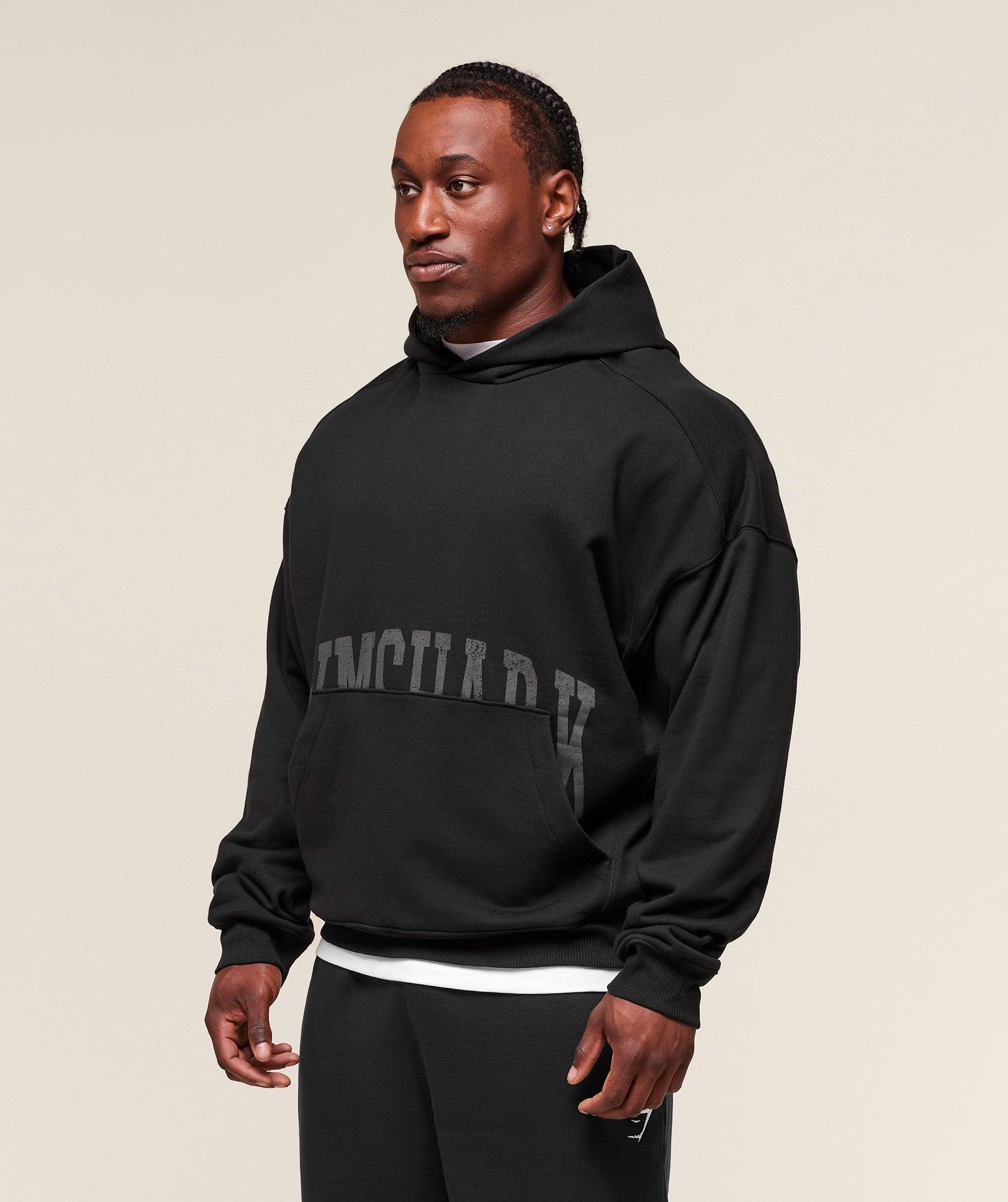 Gymshark Pocket Graphic Hoodie - Black Male Product Image