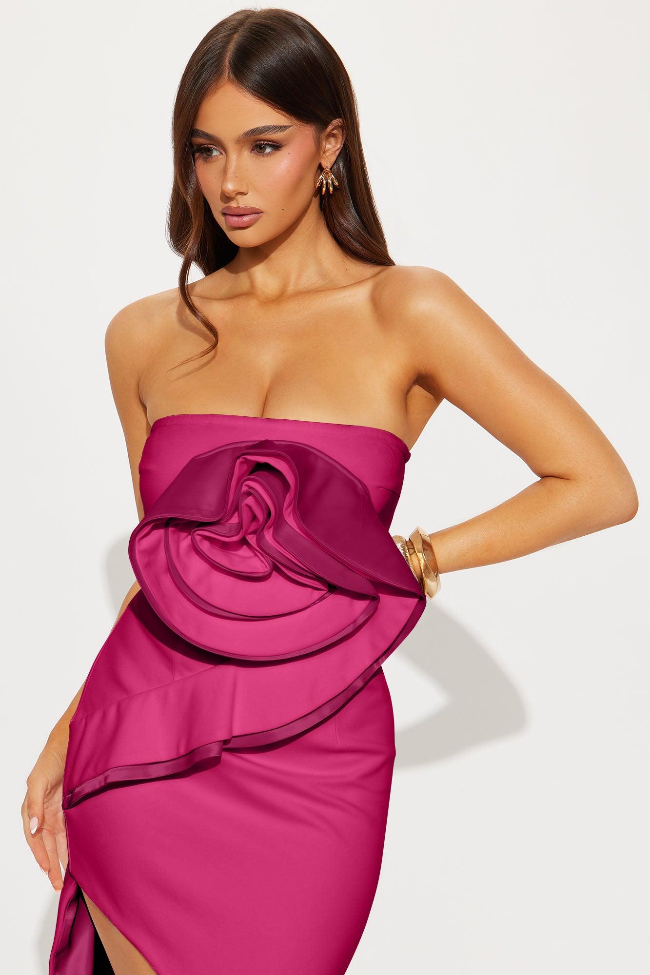 Ciara Floral Maxi Dress - Magenta Product Image