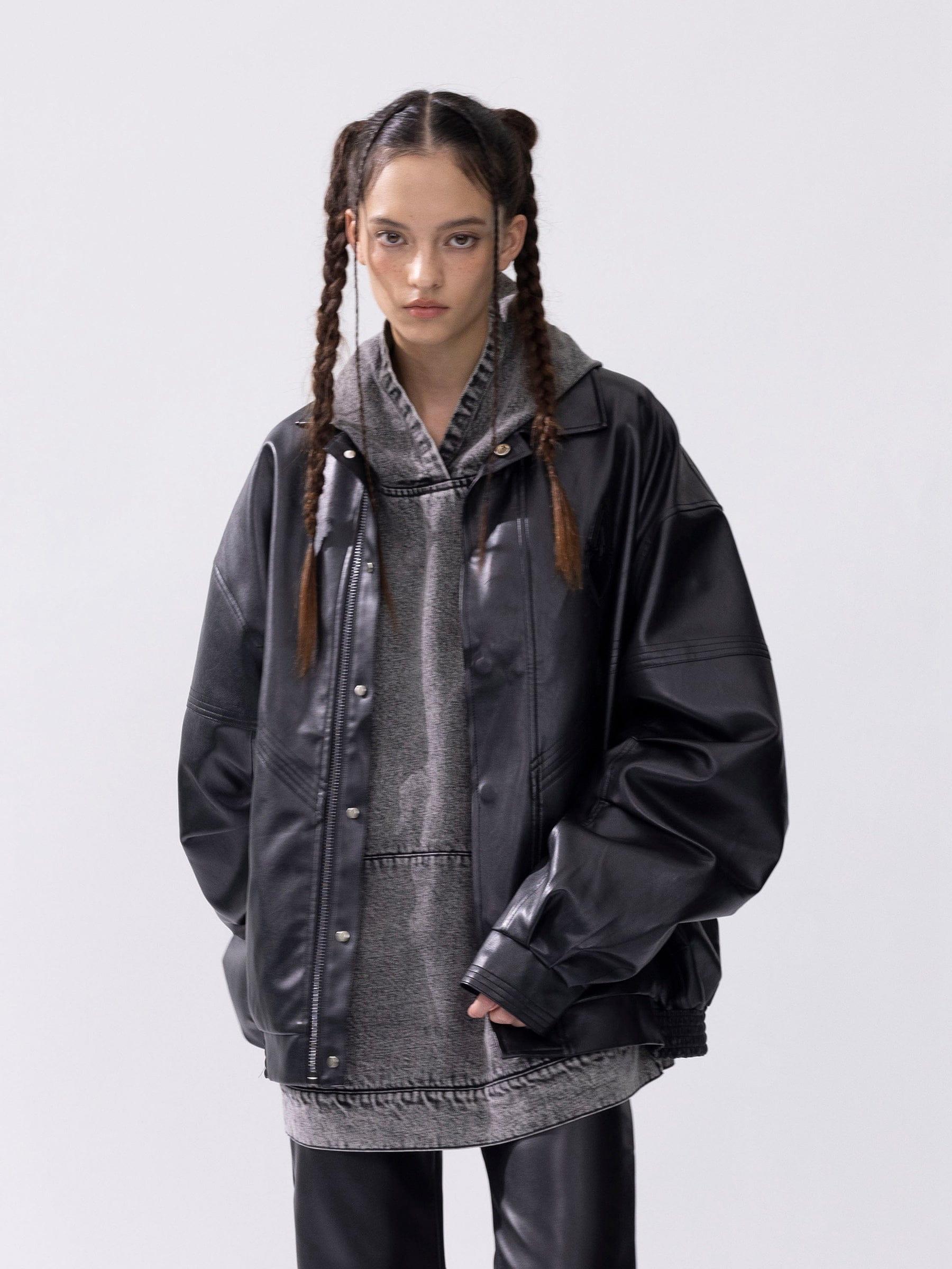 Aelfric Eden Leather Zip Up Jacket Product Image