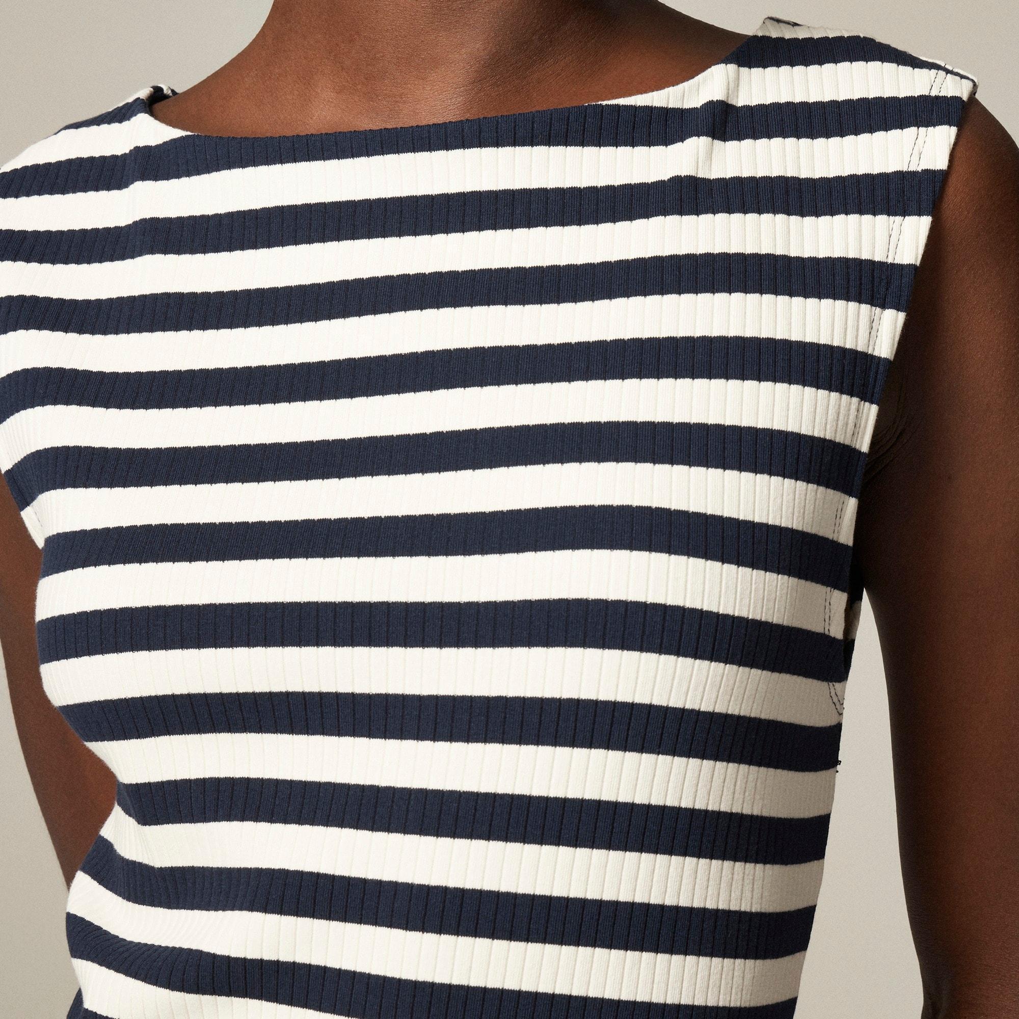 Knit boatneck midi dress in stripe Product Image