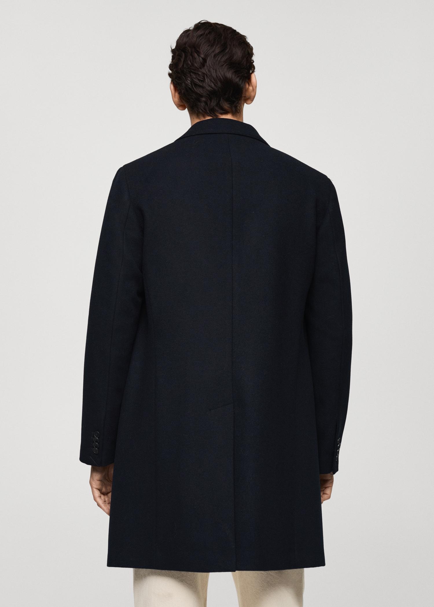 Long recycled wool coat - Men | MANGO USA Product Image