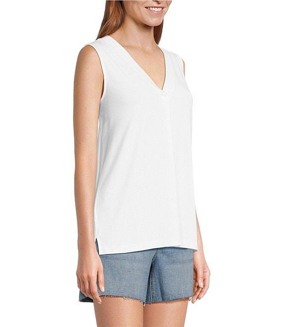 Tommy Bahama Kauai Solid Jersey Pleating V-Neck Sleeveless Tank Product Image