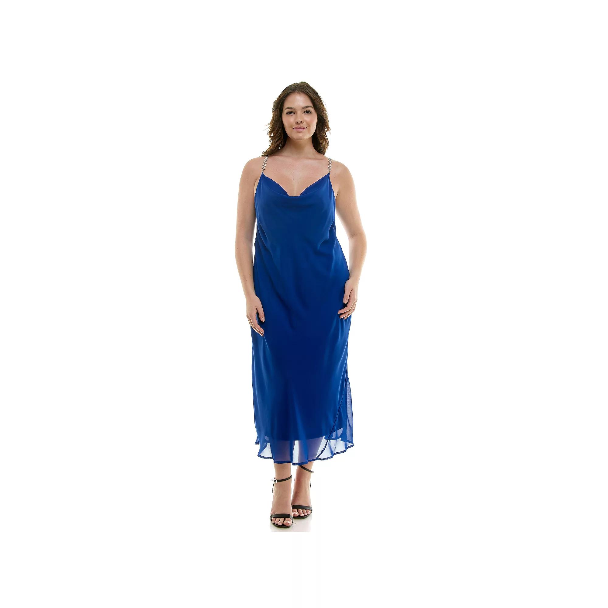 Plus Size Luxology Novelty Trim Slip Dress, Womens Red Product Image