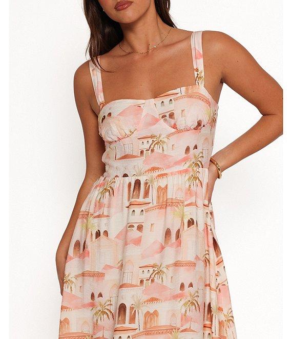 Petal & Pup Laurette Abstract Print Sweetheart Neckline Sleeveless Maxi Dress Product Image