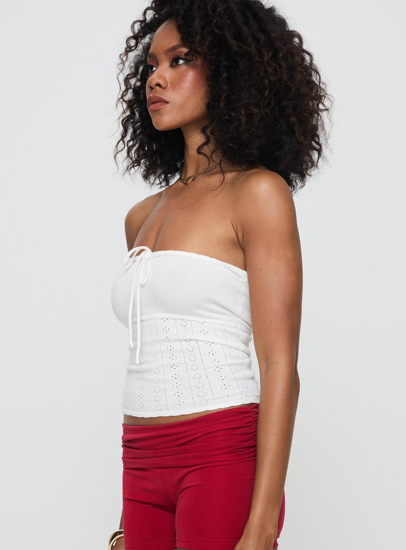 Seona Strapless Top White Product Image