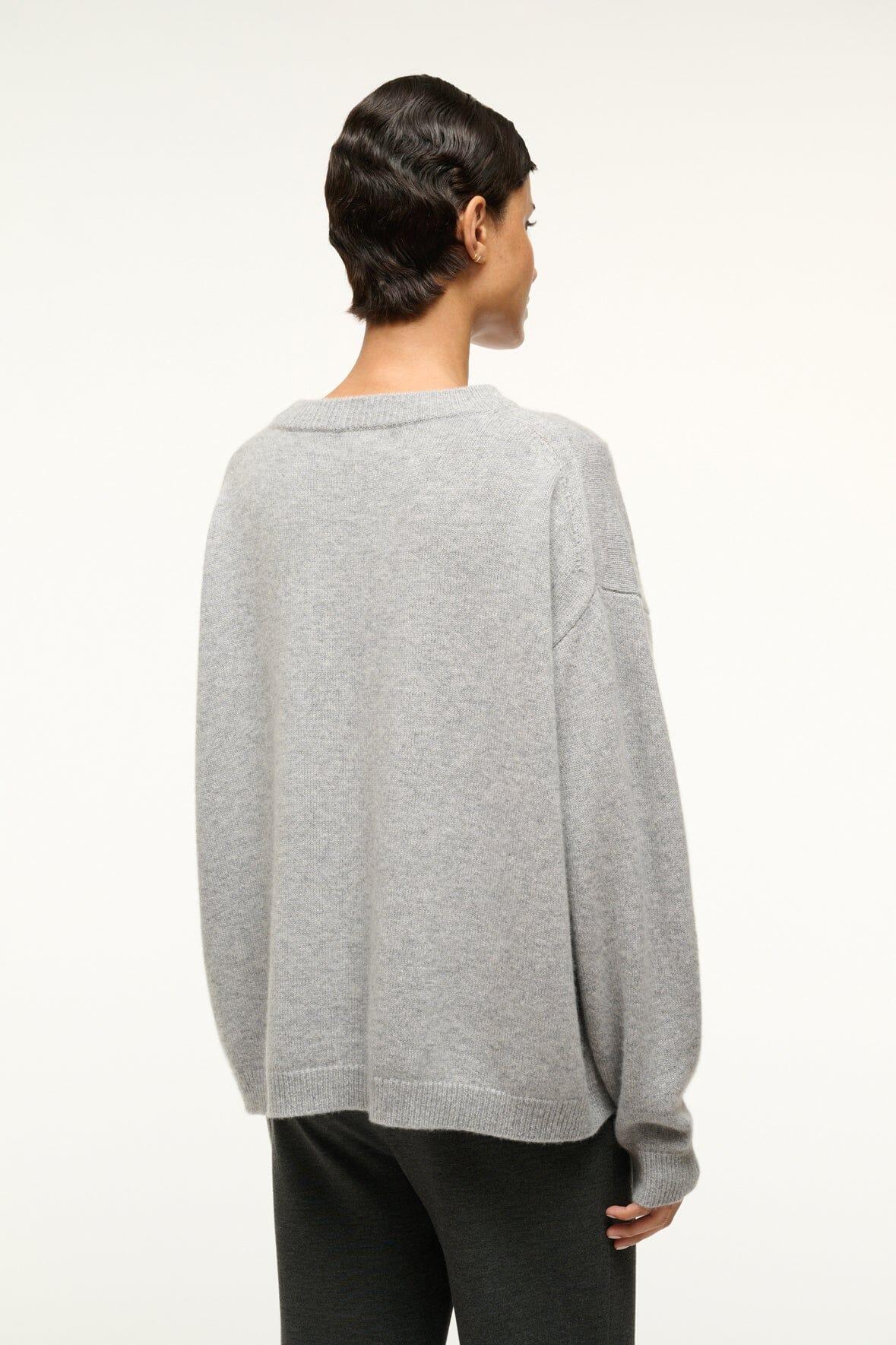SERRANO CASHMERE RELAXED CREW | HEATHER GREY Product Image