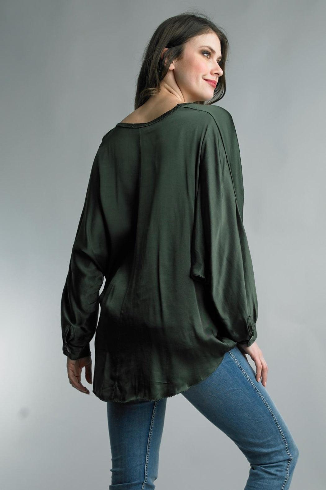 Olive Silky Blouse Product Image