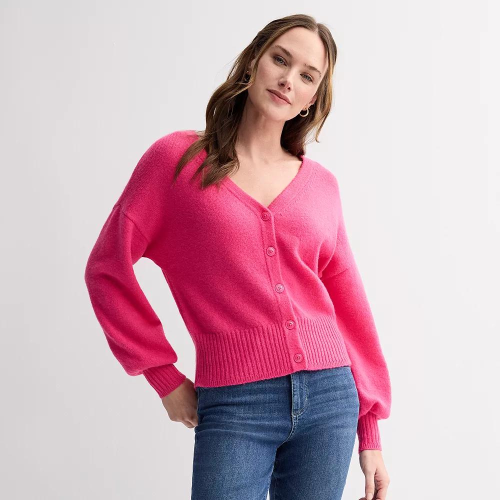 Women's Sonoma Goods For Life® Button Front Cardigan, Size: XXL, Pink Theme Product Image