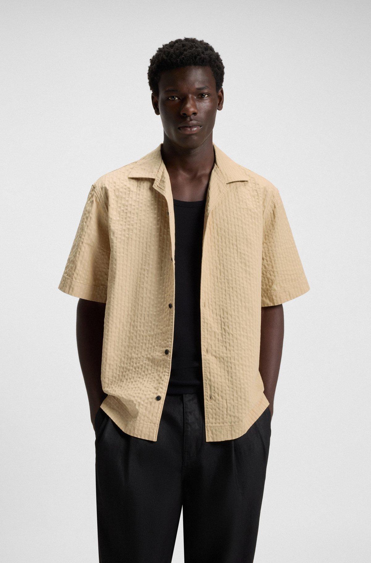 Oversize-fit shirt in cotton seersucker Product Image