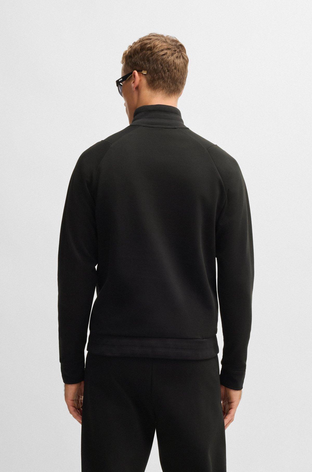 Cotton zip-neck sweatshirt with Double B monogram Product Image