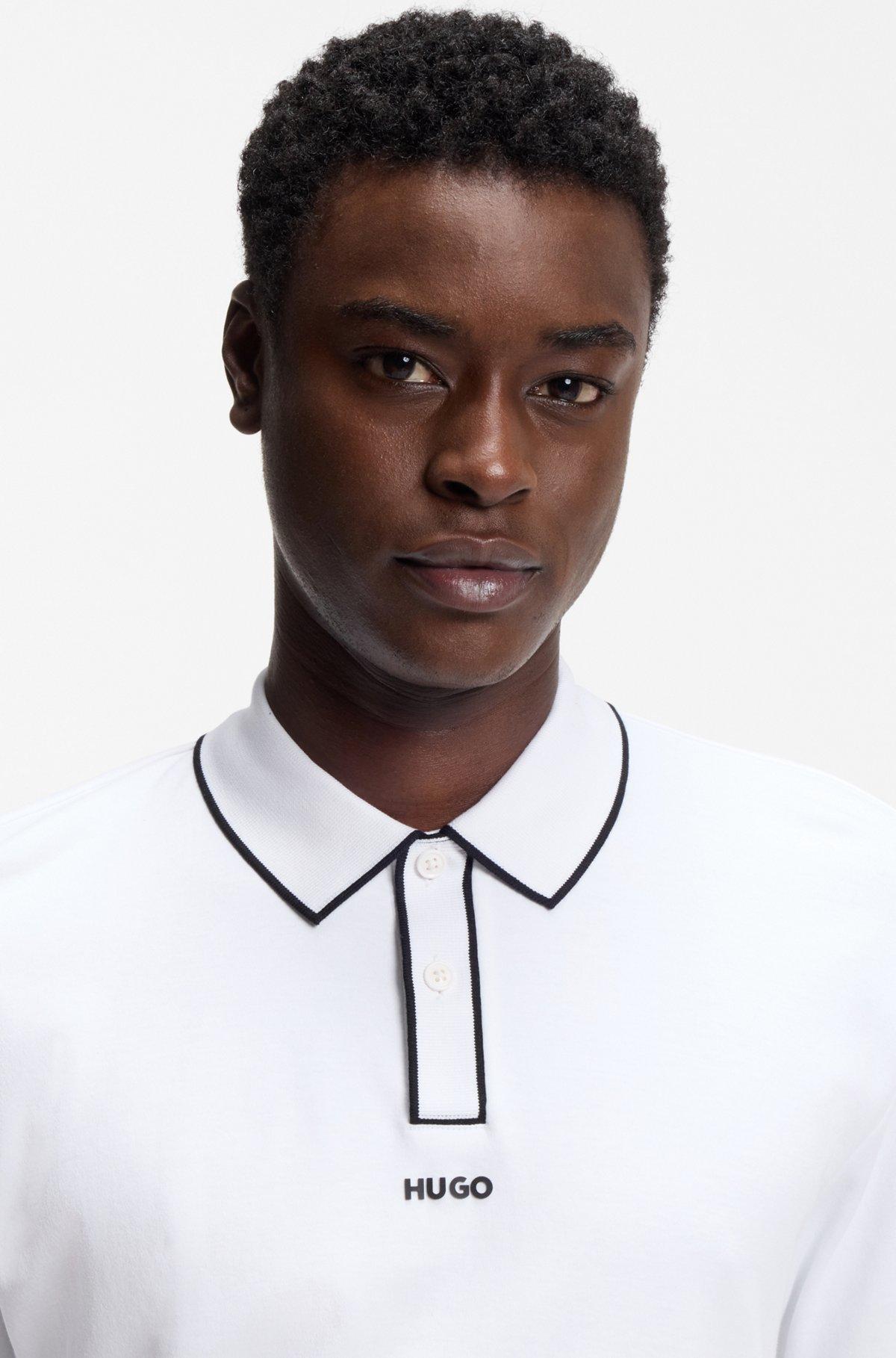 Cotton-jersey polo shirt with contrast edges Product Image
