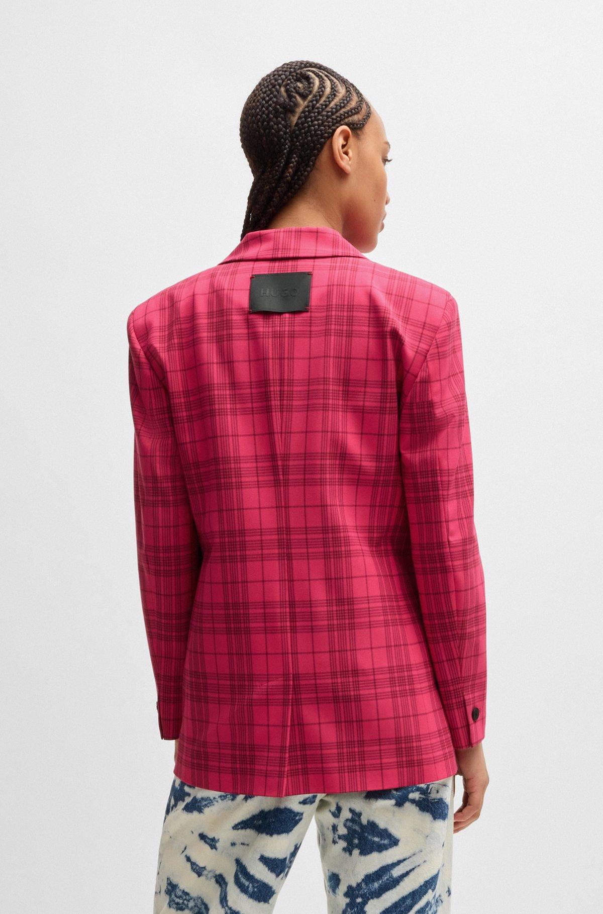 Slim-fit jacket in checked stretch material Product Image