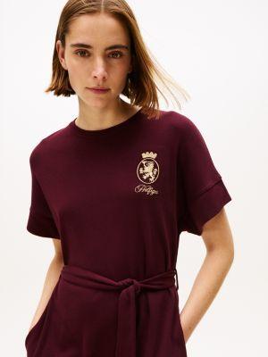 Gold Crest Logo Belted T-Shirt Dress Product Image