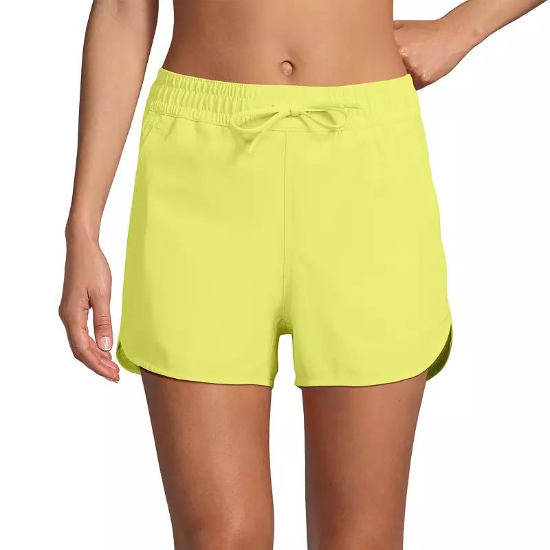 Women's Lands' End Woven Packable Dolphin Hem Swim Cover-Up Shorts, Size: 12, Sunlight Green Product Image