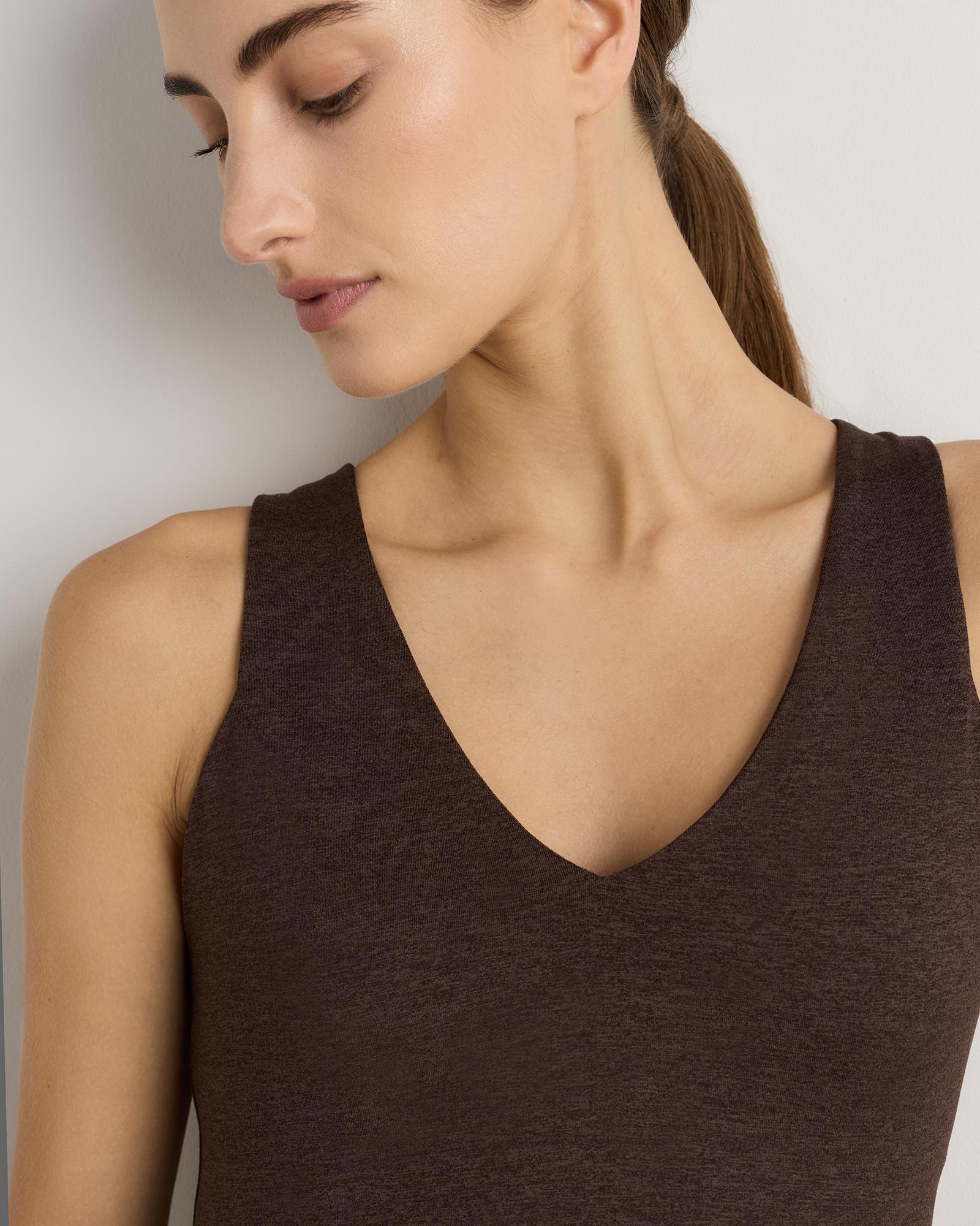 Quince | Women's Ultra-Soft V-Neck Cropped Tank Top Recycled Polyester Product Image