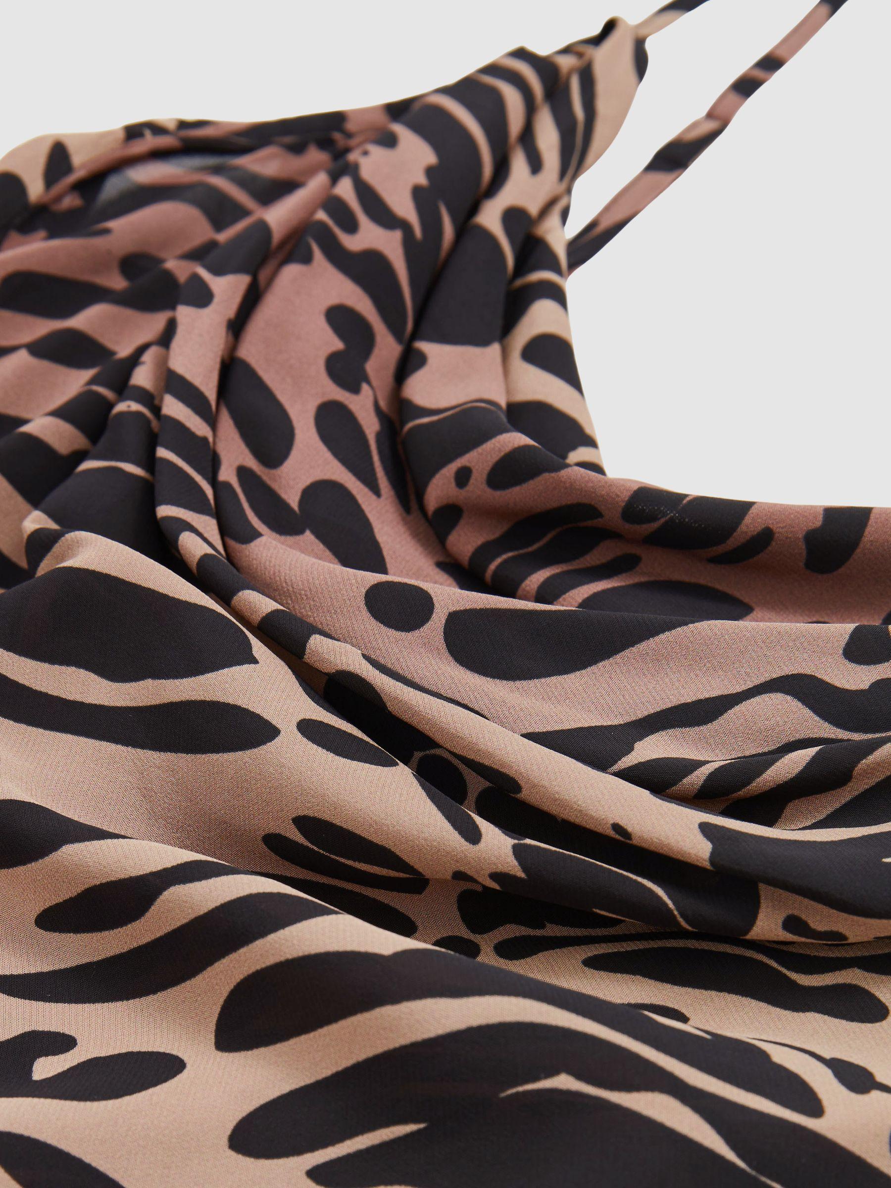 Chiffon Animal Print Maxi Slip Dress in Multi Product Image