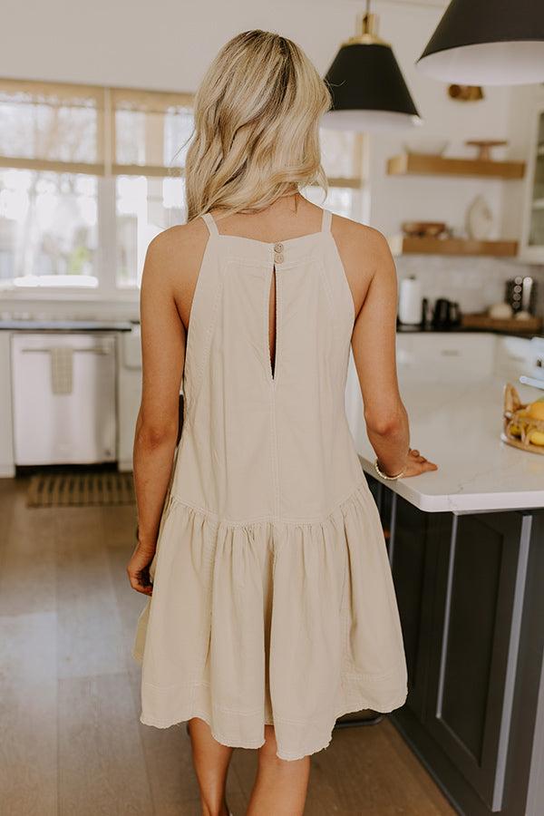 Always In Style Denim Mini Dress in Beige Product Image