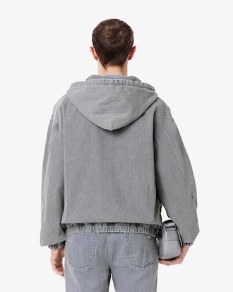 Washed Effect Denim Hooded Jacket Product Image