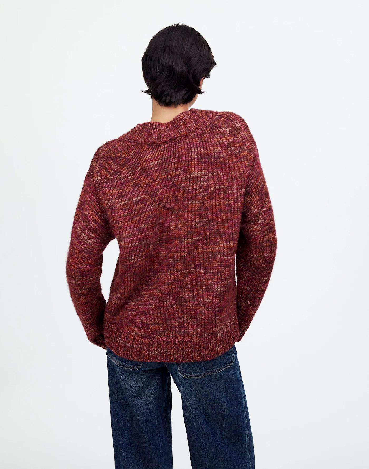 Spray-Dyed V-Neck Oversized Sweater Product Image