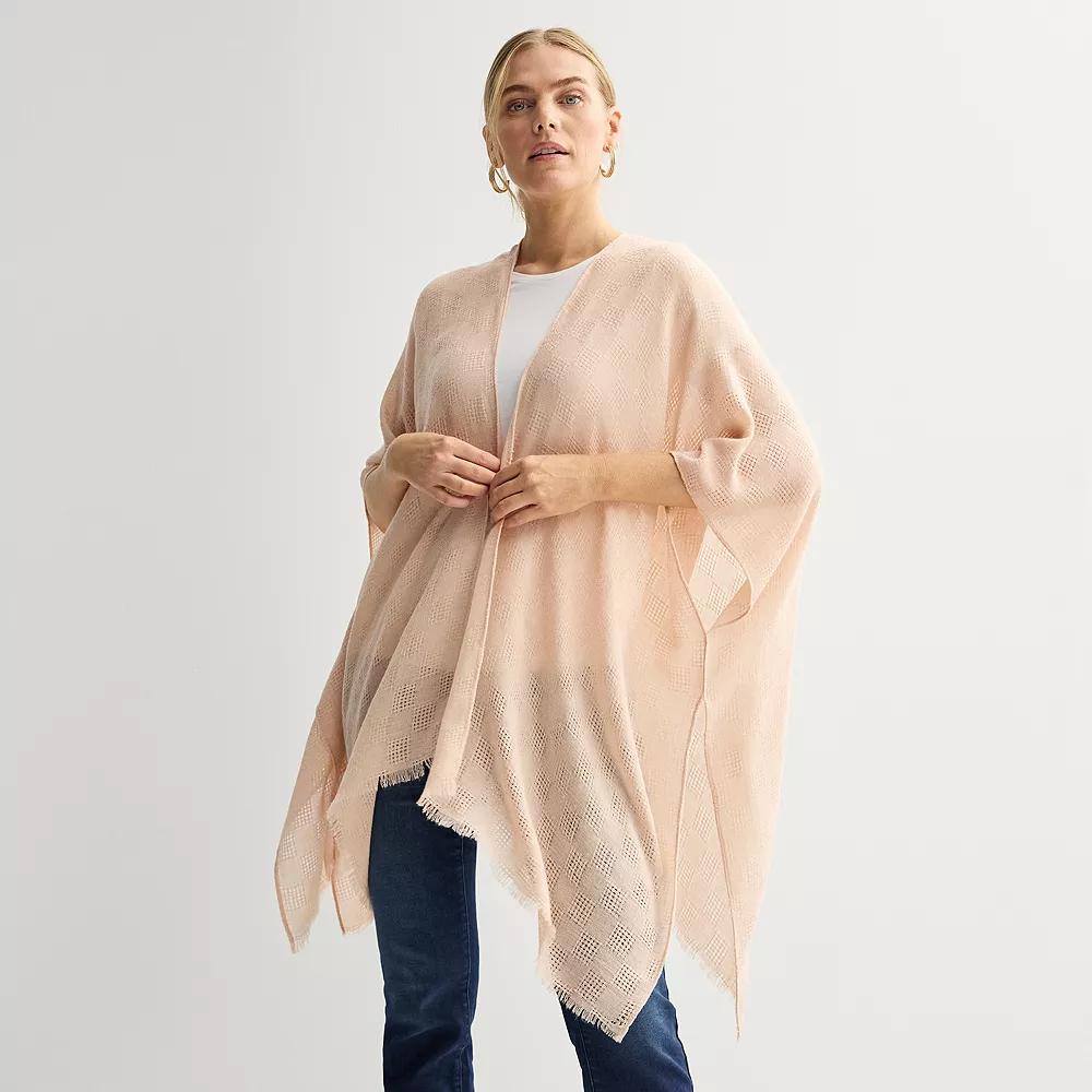 Womens Nine West Box Weave Solid Ruana Product Image