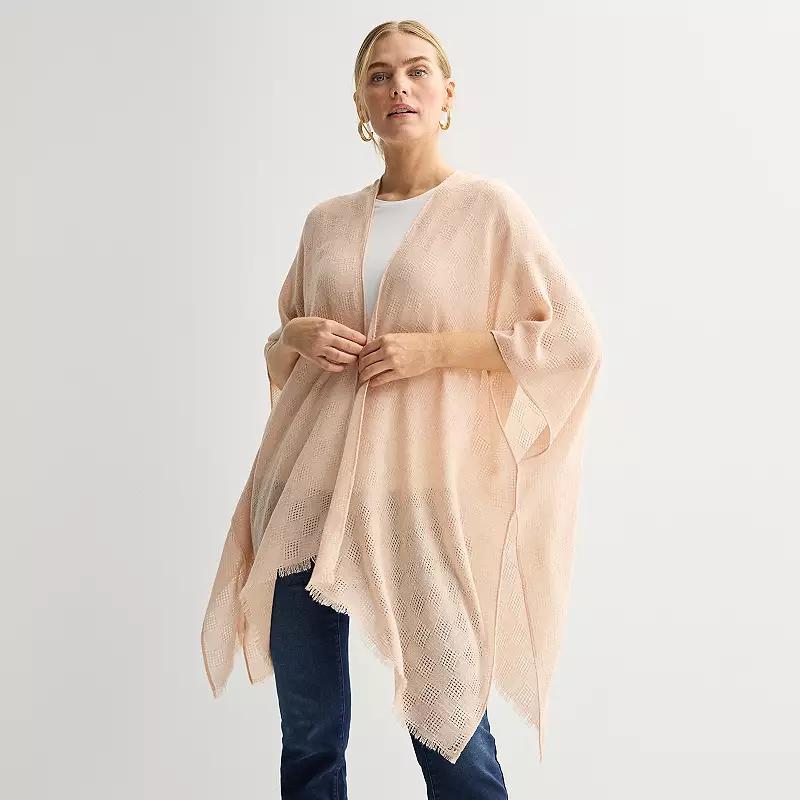 Womens Nine West Box Weave Solid Ruana Product Image